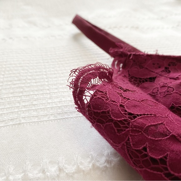 KEEPSAKE SAME LOVE DARK PINK SLEEVELESS LACE COCKTAIL MIDI DRESS - M - Picture 9 of 11